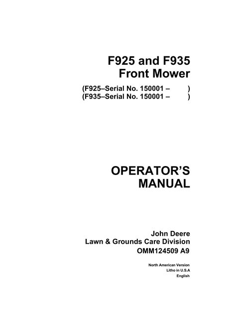 John deere f935 front mower oem operators manual. - Estudios de derecho canónico y derecho eclesiástico.