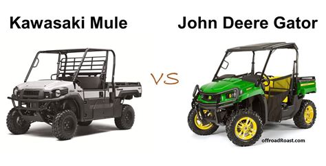 John deere gator vs kawasaki mule. 2020 Kawasaki Mule PRO-FXT EPS vs. 2020 John Deere Gator XUV865M Base. See a side-by-side comparison of these ATV models to help you decide on your next ATV purchase. ... Compare the 2020 Kawasaki Mule PRO-FXT EPS vs 2020 John Deere Gator XUV865M Base. The 2020 Kawasaki Mule PRO-FXT EPS has an MSRP of $14,899, while the 2020 John Deere Gator ... 