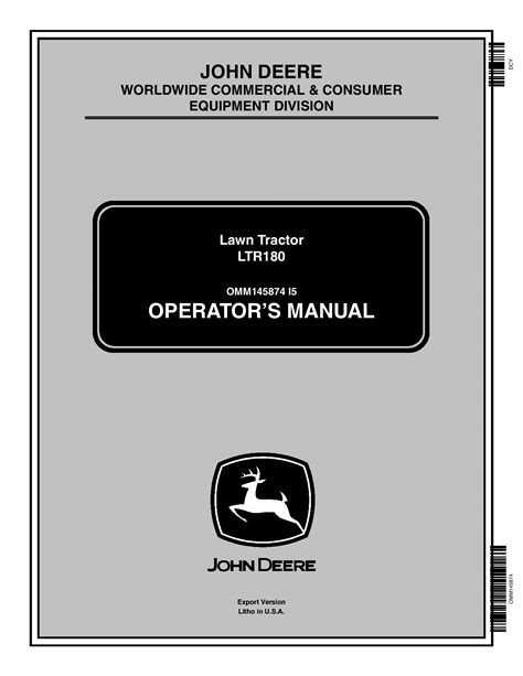 John deere ltr180 lawn tractor oem service manual. - Snap on torque wrench instruction manual.