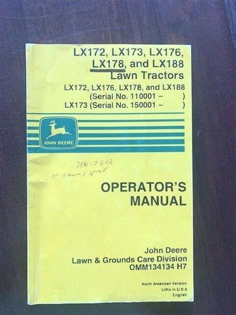 John deere lx176 and owners manual. - Union à dieu dans le christ.