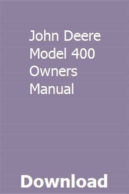 John deere model 400 owners manual. - Manuale della cornice digitale kodak easyshare p720.