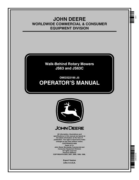 John deere mower js63c repair manual. - Lösungshandbuch für die verkehrstechnik vierte ausgabe.