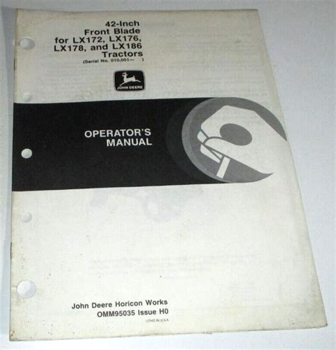 John deere operators manual 42 inch front blade for lx172 lx176 lx178 lx186 tractors 1990. - Financial statement analysis and valuation 2nd edition solutions manual.