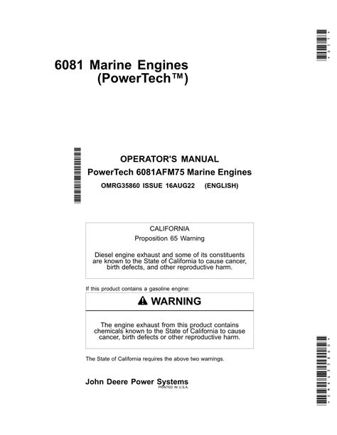 John deere powertech 6081afm75 marine engines operators manual. - El arte de la guerra ilustrado.