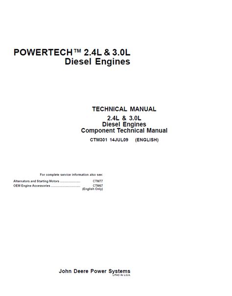 John deere powertech e 2 4l and 3 0l diesel engines technical service manual ctm101019. - Manuale di ricarica speer 14 303.