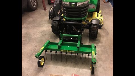 John Deere 40″ Tow-Behind Dethatcher | LPTA40JD/TA-400JD. ... A single, heavy-duty universal hitch pin is included to easily attach to any rider or tractor and most any ZTR or ATV. Adjustable for hitch heights between 7″ and 11″ ... Quick View. JOHN DEERE BRAND John Deere 38″ Front-Mount Dethatcher | LP48004. Quick View.. 