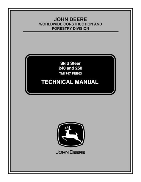 John deere service manual skid steer 240. - L 1g41m rev 1 1 manual.
