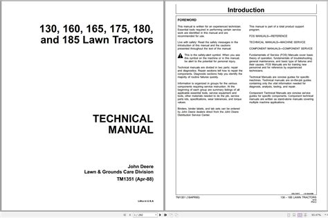 John deere technical manual 130 160 165 175 180 185 lawn tractors. - C220 d manuale di riparazione gratuito.