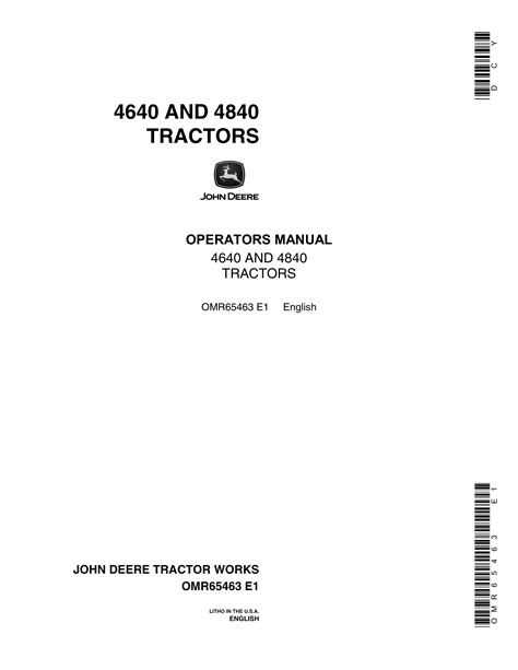 John deere tractor operators manual jd o omr65463. - 2002 mazda tribute transmission repair manual.