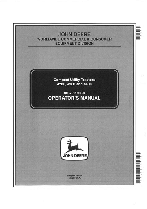 John deere weathershield for 4200 4300 4400 4500 4600 oem operators manual. - Poulan pro blower manual bvm 200.