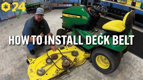How to Replace a Drive Belt on a John Deere Lawn Tractor. The mower belt on a John Deere lawn tractor constantly is exposed to dirt and debris during the mow.... 