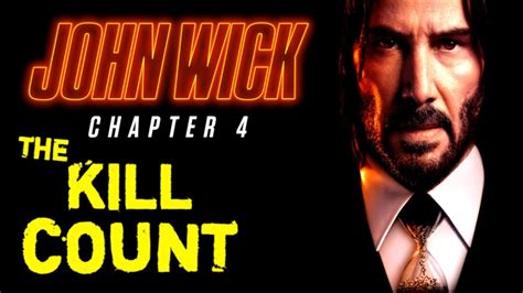 John wick kill count 4. Apr 1, 2023 ... One eagle-eyed fan claims that John offs 140 people in "John Wick: Chapter 4" (depending on how you count), bringing his total kills to 439. 