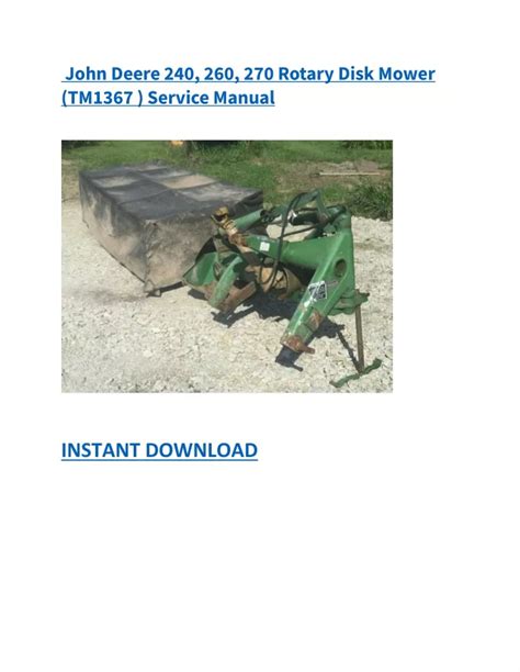 Johndeere 270 rotary mower repair manual. - Illinois physical education content test study guide.