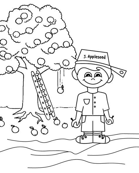 Johnny Appleseed Coloring Shee