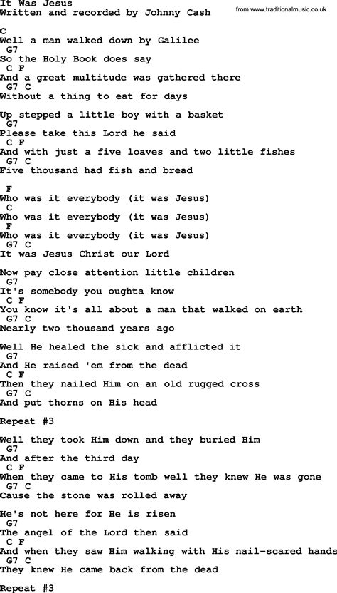 Johnny Cash - It Was Jesus Chords - ChordU