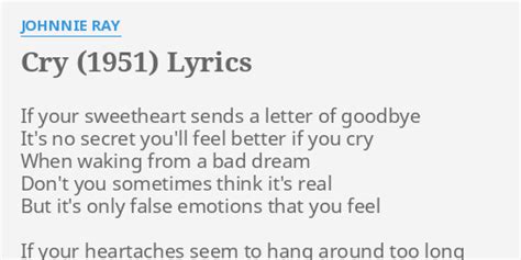 Johnny Ray - Cry Lyrics Lyrics.com