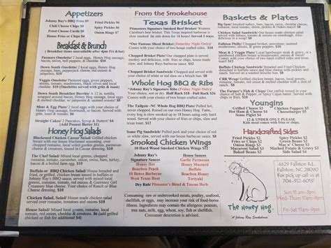 Johnny rays bbq menu