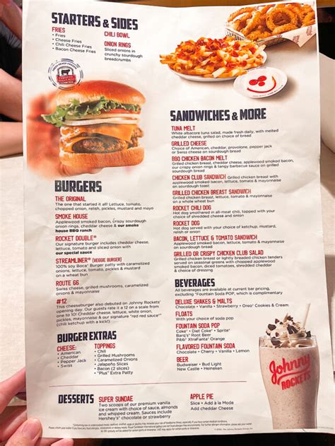 Johnny rockets menu royal caribbean. .  ...