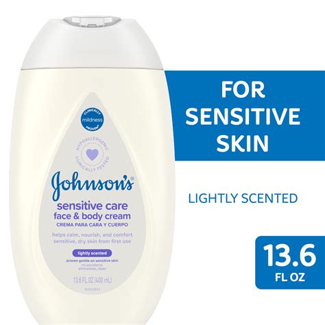 Johnson's Sensitive Care Face & Body Baby Cream.