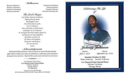 Johnson funeral obituaries. .  ...