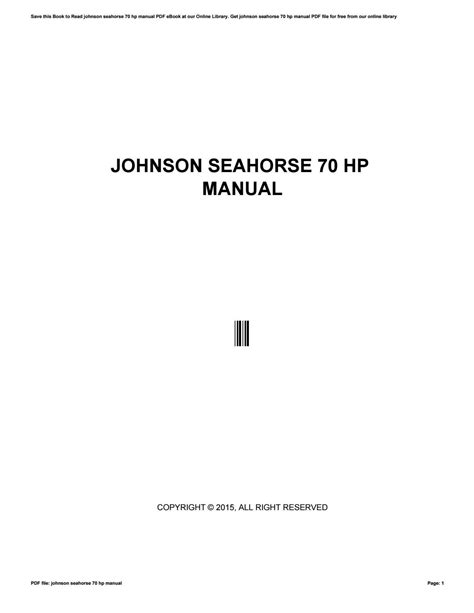 Johnson seahorse 70 hp manual library. - Its not about the food a womans guide to making peace with food and our bodies.