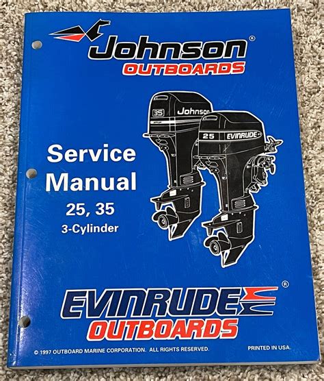 Johnson service manual 1998 25 35 3 cylinder pn 520205. - Manual de instrucciones de merlo roto.