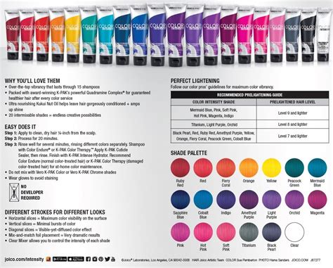 Joico color formulas. * Color Intensity’s intermixable formula can Colormelt Fo...