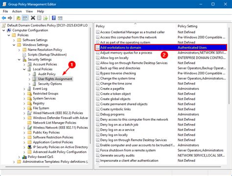 Join to domain rights.  This can be found under Computer Configuration >Policies > Windows ...