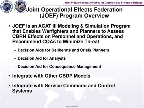 Joint Operational Effects Federation (JOEF) Program Overview