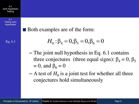 Joint hypothesis.  And testing all of that is where it gets tricky.  One hypot...