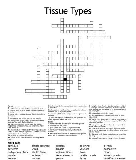 Length. TISSUE JOINT with 5 letters. Tissue joint. GRAFT. 5. TISSUE JOINT Crossword puzzle solutions. We have 1 solution for the frequently searched for crossword lexicon …