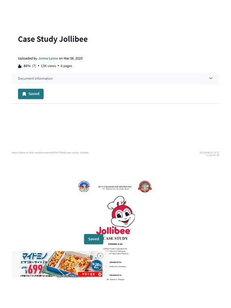 Jollibee Case Study PDF - Scribd