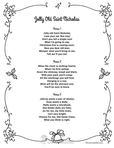 Jolly Old St. Nicholas lyrics