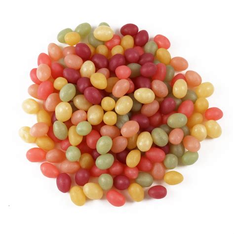 Jolly bean. If you can think of a few of your favorite Jelly Belly flavors, there’s a good chance that it’s one of the Official 50 Flavors. In this selection, you’ll find top-rated candy beans like Buttered Popcorn, Very Cherry, Berry Blue, Cotton Candy and Juicy Pear as well as polarizing but equally as beloved options like Sizzling Cinnamon ... 