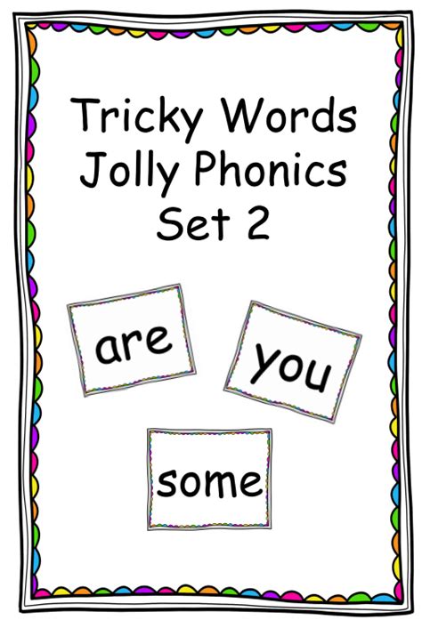 Jolly phonics tricky words set 2.  These would be perfect as a standalone A NO-PREP, STRESS ...