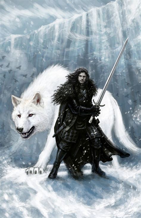 Jon Snow and Ghost - Etsy