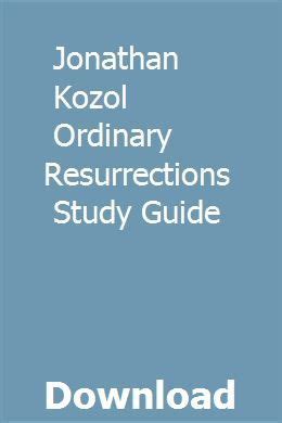 Jonathan kozol ordinary resurrections study guide. - Manuale di riparazione del motore sunnen.