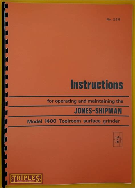 Jones and shipman 1400 series parts manual. - Italia e francia durante la crisi militare dell'asse, 1942-1943.