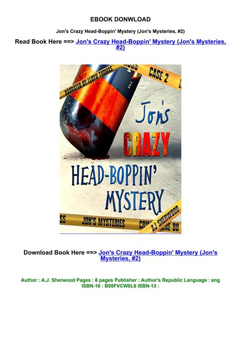 Download Jons Crazy Headboppin Mystery Jons Mysteries 2 By Aj Sherwood