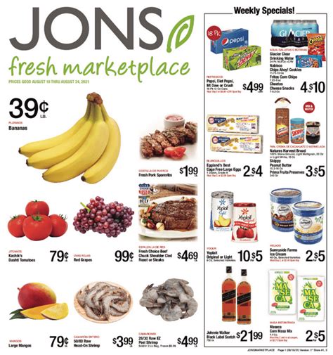 Jonsmarketplace weekly ad. WEEKLY AD (TEXT) SELECT AD. CHANGE ... must buy 2 and with in ad Coupon or 2/$6+crv open Buy. Honest Kids Organic Juice Drink 8pk, Nabisco Oreo Cookies 13.29-14.03 oz. Quantity: 2. Price: $7.00. Quaker Oats Regular or Old Fashioned 42 oz, Perrier Mineral Water 8 pk 11 oz+crv assorted Varieties, Don Beto Plaintain Chips 20 oz. 