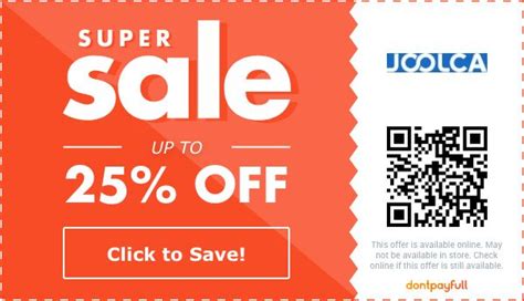 Save more money with Joolca Discount Code: Up to 20% off with every order in January 2023. Go to Joolca All (50) Coupons (31) Deals (19) Free Shipping (1) Expired Joolca Discount Code. About Joolca Do you often have such troubles when shopping: I like this product very much, but if it exceed my budget, I will hesitate. ...