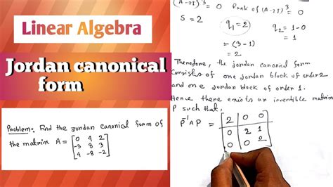 Jordan Canonical Form of a Matrix Linear Algebra YouTube
