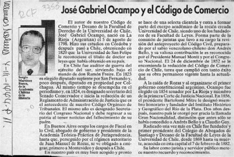 José gabriel ocampo y el código de comercio de chile. - Education bilingue et plurilinguisme des langues.