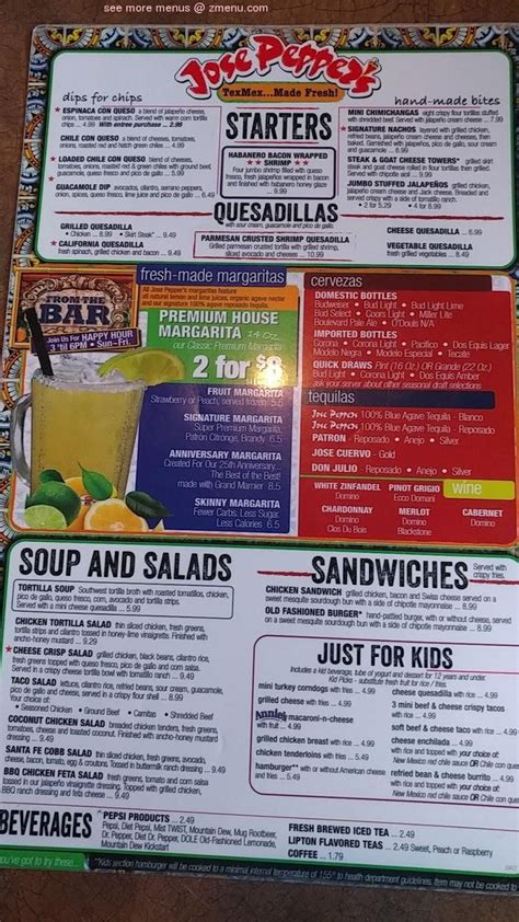 Jose peppers menu shawnee ks. Happy Hour. Join Club Espinaca Earn a Free Espinaca just for signing up! Members will also receive updates on exclusive specials, offers, discounts, loyalty rewards & more! Sign Up. 
