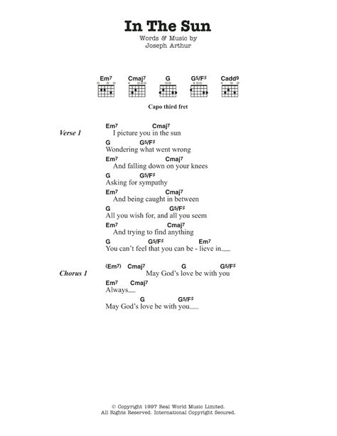 Joseph Arthur - In the sun [Lyrics] Chords - Chordify