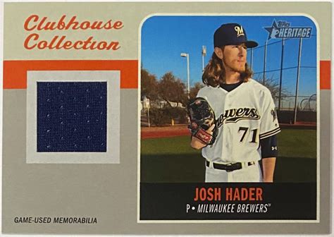 Josh Hader 2024 Topps Heritage Clubhouse Collection Relic …