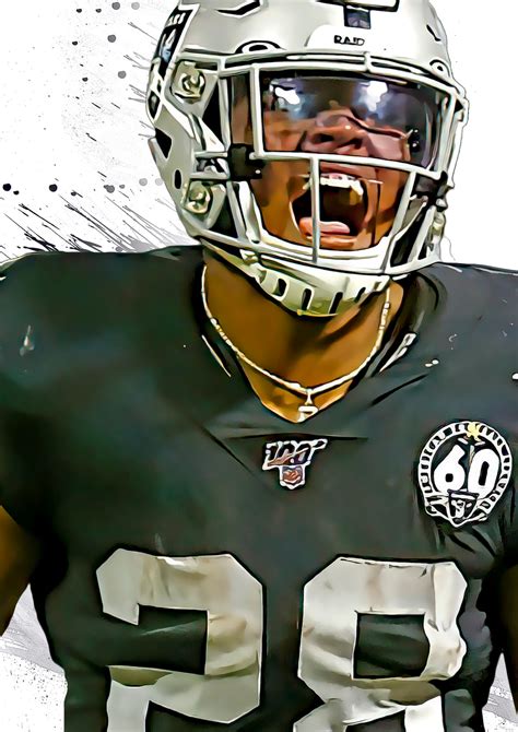 Josh Jacobs Oakland Raiders Poster Print Sports Art Football Etsy