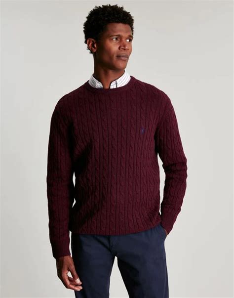 Joules Mens Glendale Fine Knit Cable Crew Neck Jumper - eBay