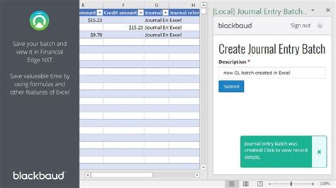 Journal Entry Batch Creator Excel Add-In - (GL) Creating …