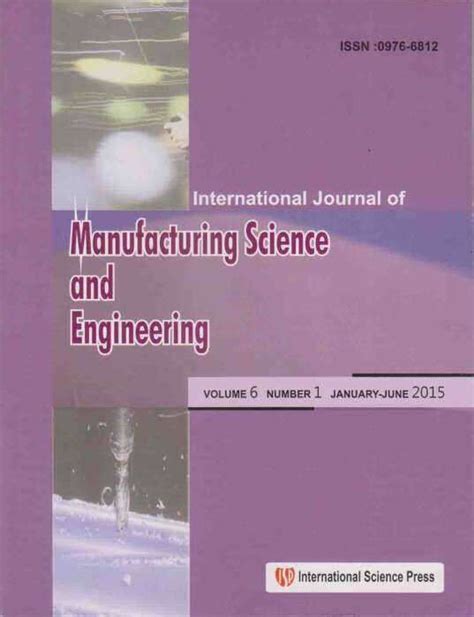 Journal Of Manufacturing Science And Engineering